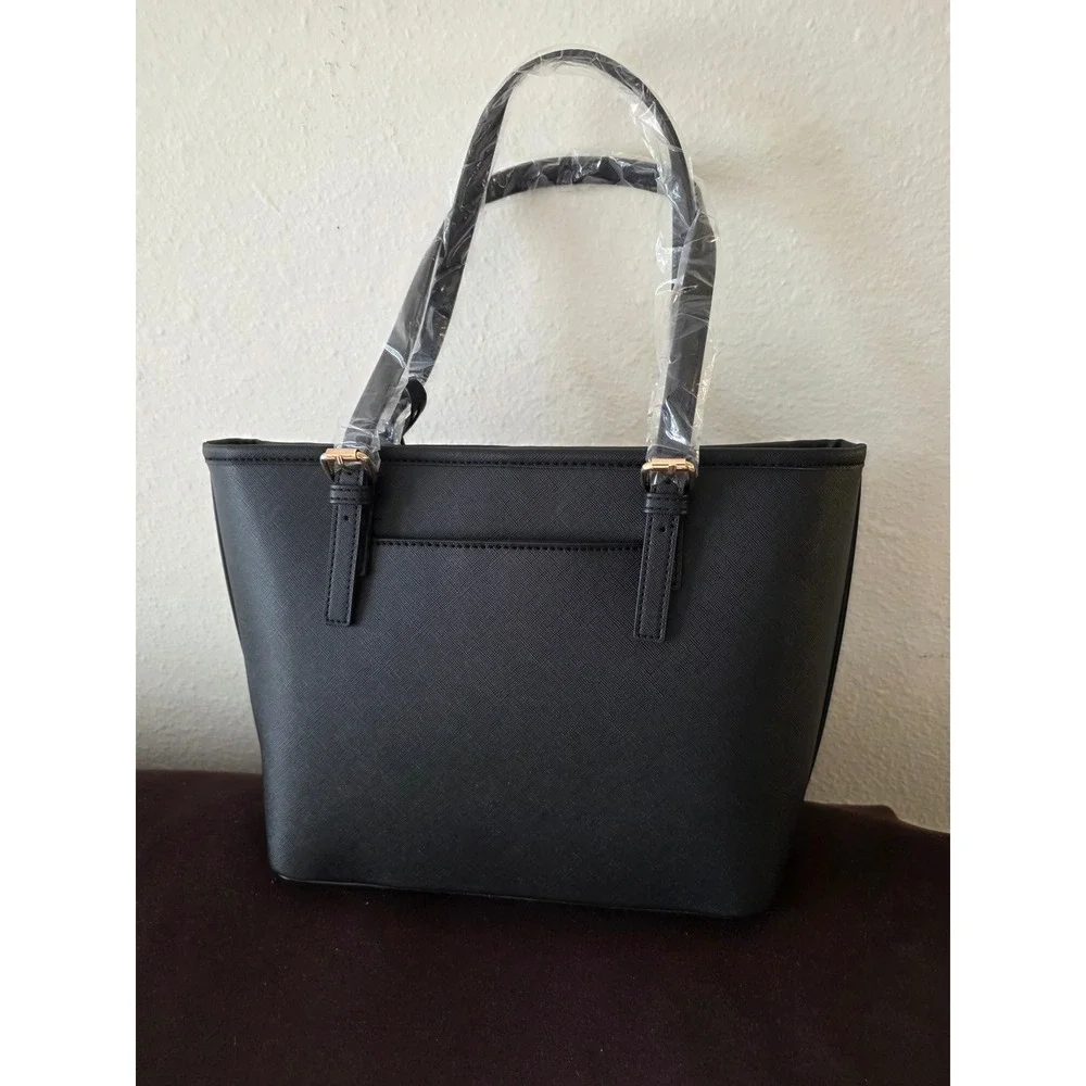 Valentino by Mario Valentino Black Saffiano Leather Tote Bag V-4004 NWT